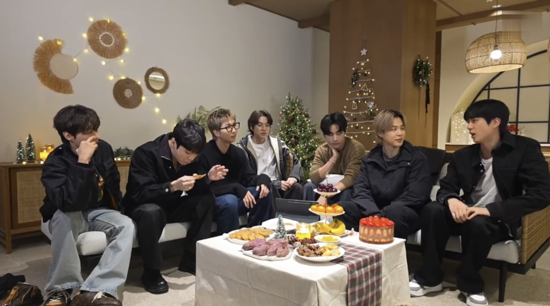 BTS members gathered together for a group session on Weverse