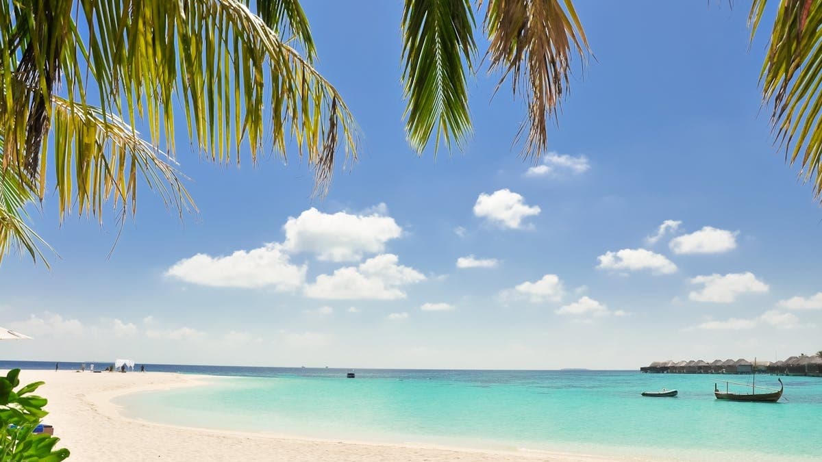A tropical beach scene in the Philippines, the setting of tvN's Fresh Off the Sea in Calapé