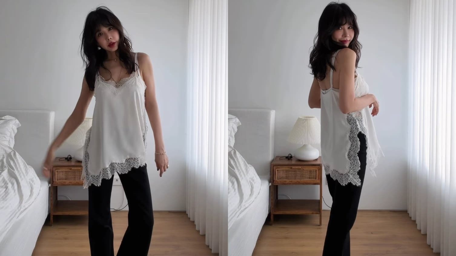 Kim Joonhee showcasing her fashion brand in a 2026 lookbook — a year after launching the label that earned her a department store entry offer