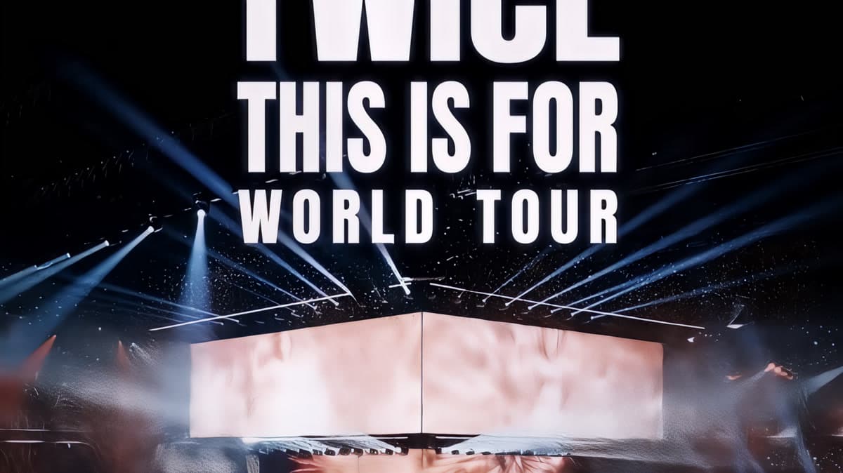 TWICE performing at Tokyo National Stadium during their 'THIS IS FOR' world tour, April 2026