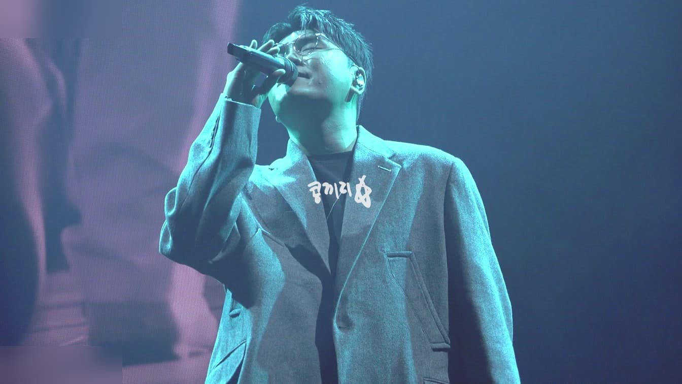 Singer Shin Yong-jae performing at a concert in South Korea