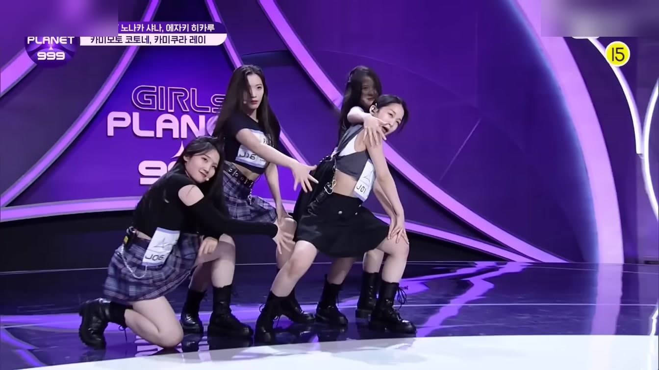 Contestants performing on the Girls Planet 999 stage, the original Mnet survival show that debuted Kep1er