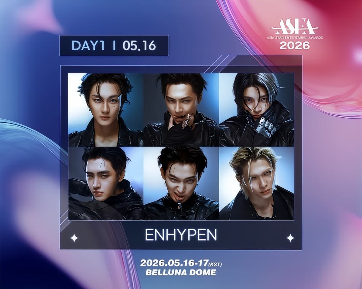 ENHYPEN confirmed as Day 1 performers at ASEA 2026, held at Belluna Dome in Saitama, Japan on May 16-17