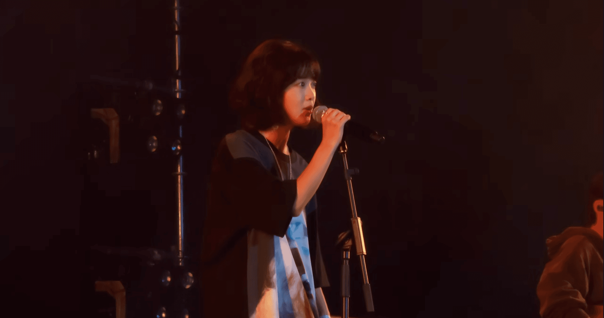 A vocalist performing live on stage, evoking the intimate energy of Han Roro's acclaimed concert appearances. Photo: Unsplash