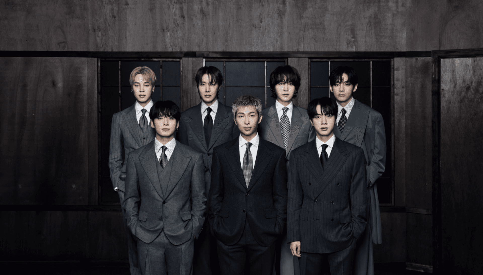 BTS in a formal group portrait featured in the 'Body to Body' official video — YouTube: BANGTANTV