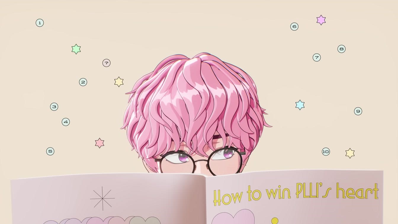 A PLAVE virtual avatar in official YouTube promotional content — YouTube: PLAVE
